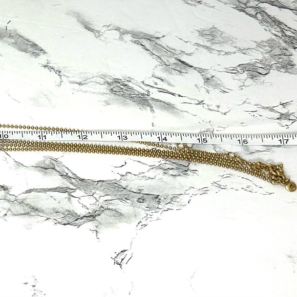 Madewell Layer Necklace 2 Strand with Pendants Brushed Gold - Picture 5 of 7